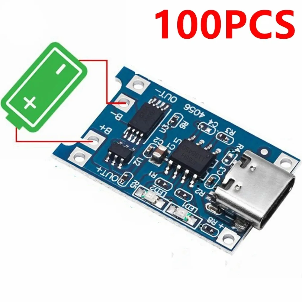 TP4056 5V 1A Typ-c USB MICRO MINI 18650 Lithium-Batterie Lade Board Ladegerät Modul mit Schutz (100 Stück)