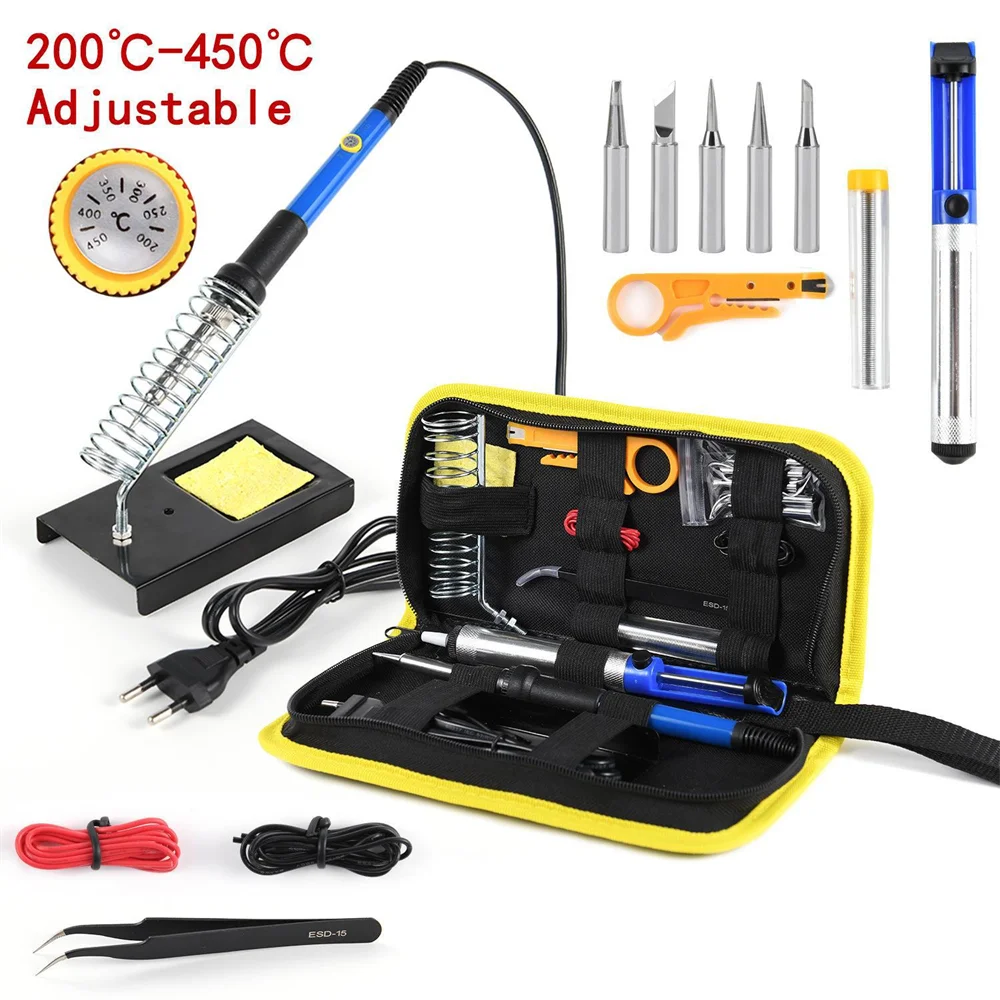 220v 60w Lötkolben kit einstellbare temperatur 15 in 1 werkzeug set – Bild 2