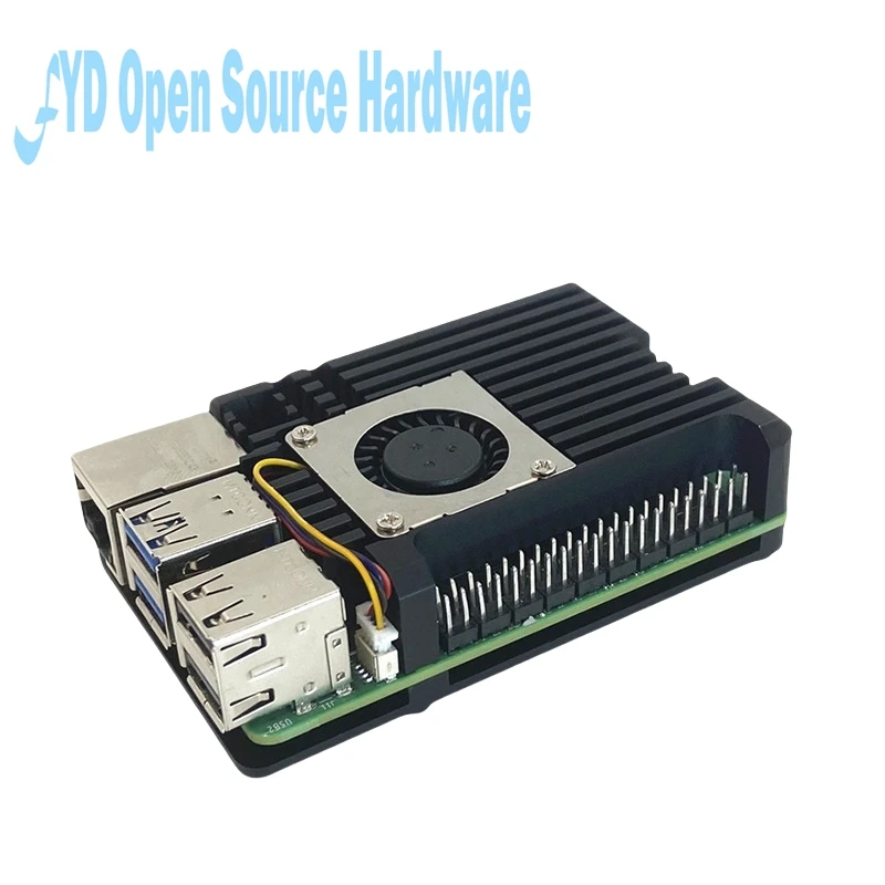 Raspberry Pi 5 Aluminium gehäuse Metalls chale mit Lüfter Silikon Kühlkörper aktiv passive Kühlung Kühler