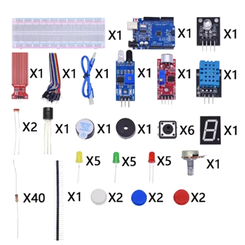Starter Kit für Arduino Uno R3 Breadboard Basic, einfaches Lernset – Bild 4