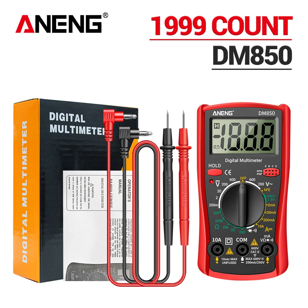 Professionelle Multimeter ANENG DM850 AC/DC Spannung Meter DC Strom Daten Retention Ohm Automatische Digitale