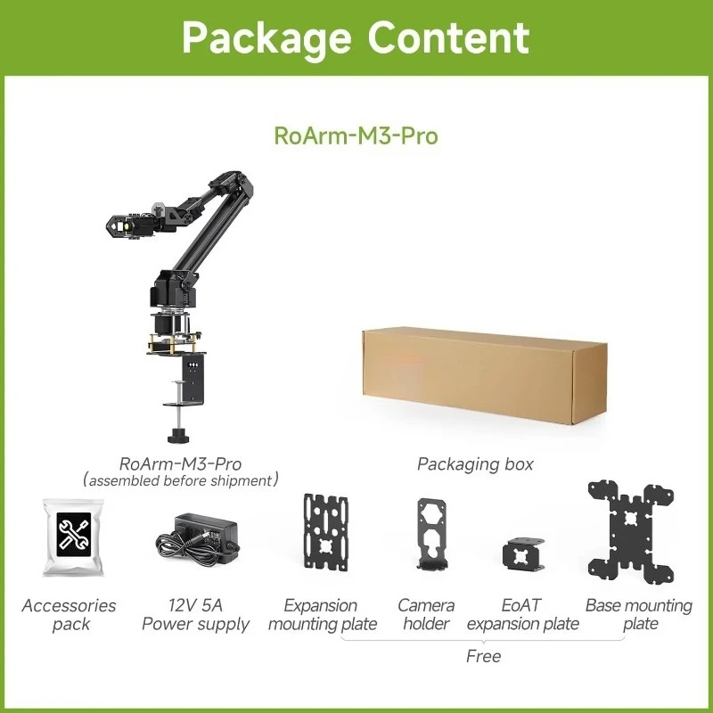Anwendbares Roboterarm-Kit, Desktop-Roboter-Kit aus Vollmetall – Bild 3