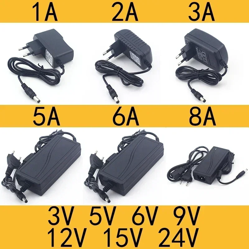 AC 110-240V DC3V 5V 6V 9V 12V 15V 24V 0.5A 1A 2A 3A 5A 6A 8A Universelles Netzteil Ladegerät Adapter EU US