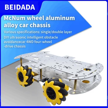 MCNamum Rad Aluminium Auto Chassis DIY Ultraschall intelligente Hindernisvermeidung Auto 4WD Allradantrieb