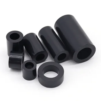 M3 M4 M5 Schwarze ABS Nicht-Gewindete Hohle Nylon-Abstandshalter Runde Distanzscheiben PCB-Stützabstandshalter