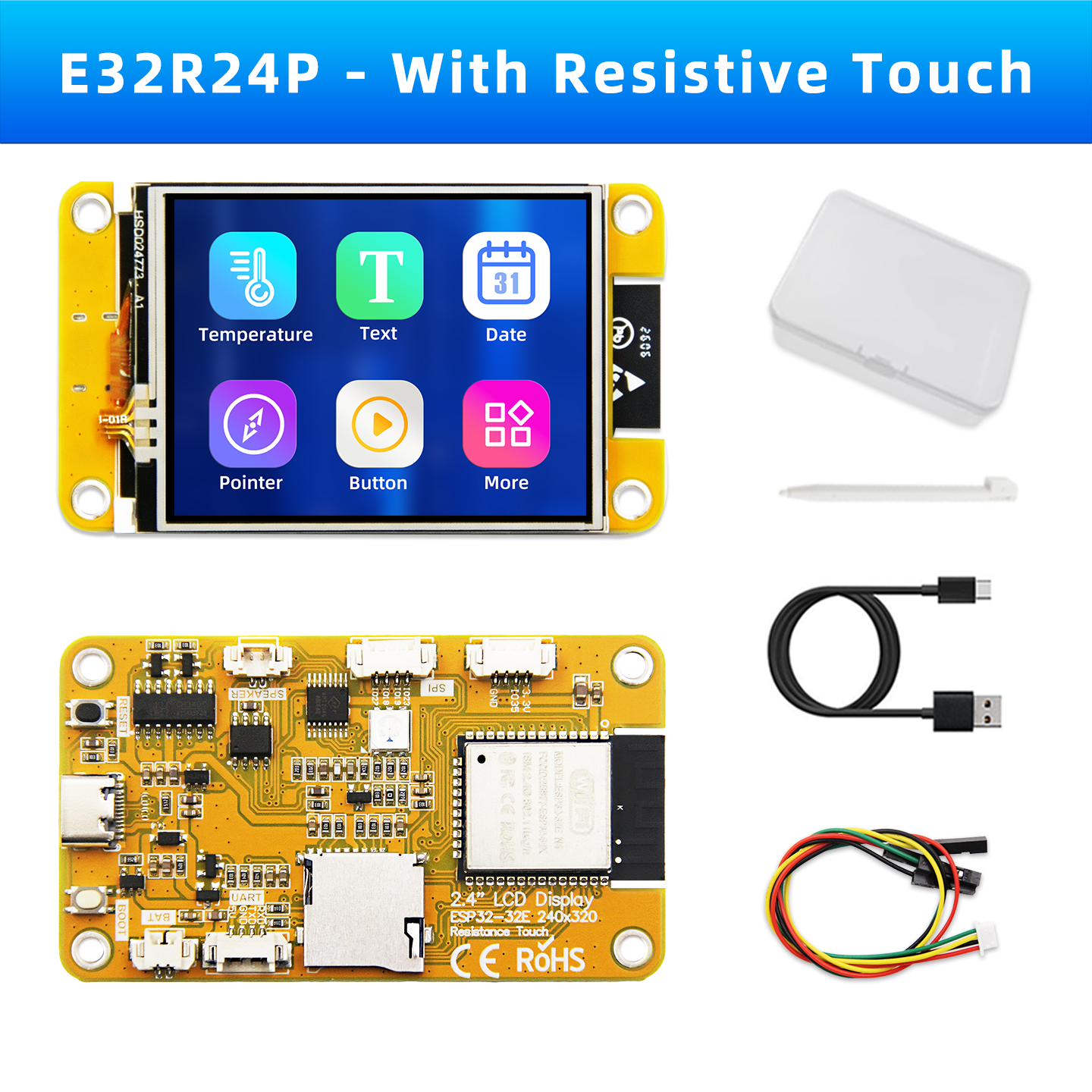 ESP32 Arduino LVGL WLAN Bluetooth Entwicklungsboard 2,8/3,2/3,5/4 Zoll Smart Display Bildschirm LCD TFT Modul