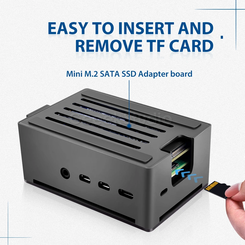 Raspberry Pi 4 Modell B Aluminium Ziegel Fall Schwarz Enlosure Shell – Bild 2