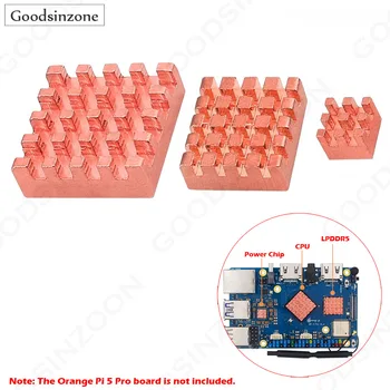 Kühlkörper-Set für Orange Pi 5 Pro, Kühlkörper für Orange Pi 5 Pro, Kühlkörper aus 100 % Kupfer (3 Stück)