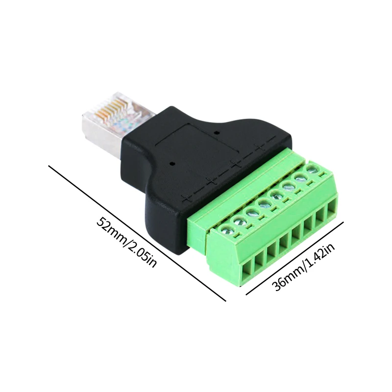 RJ45 auf Schraubklemmenblock 8-Pin-Stecker Ethernet RJ45 Stecker – Bild 4