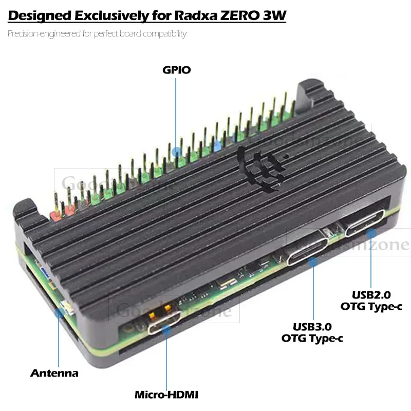 Radxa ZERO 3 W Aluminiumgehäuse-Set - passive Kühlung, schützende – Bild 2