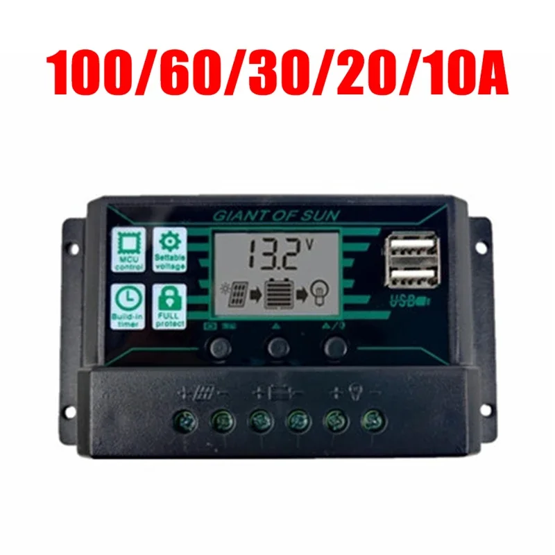 10/20/30/40/50/60A Solar-Laderegler 12V 24V Automatischer – Bild 4