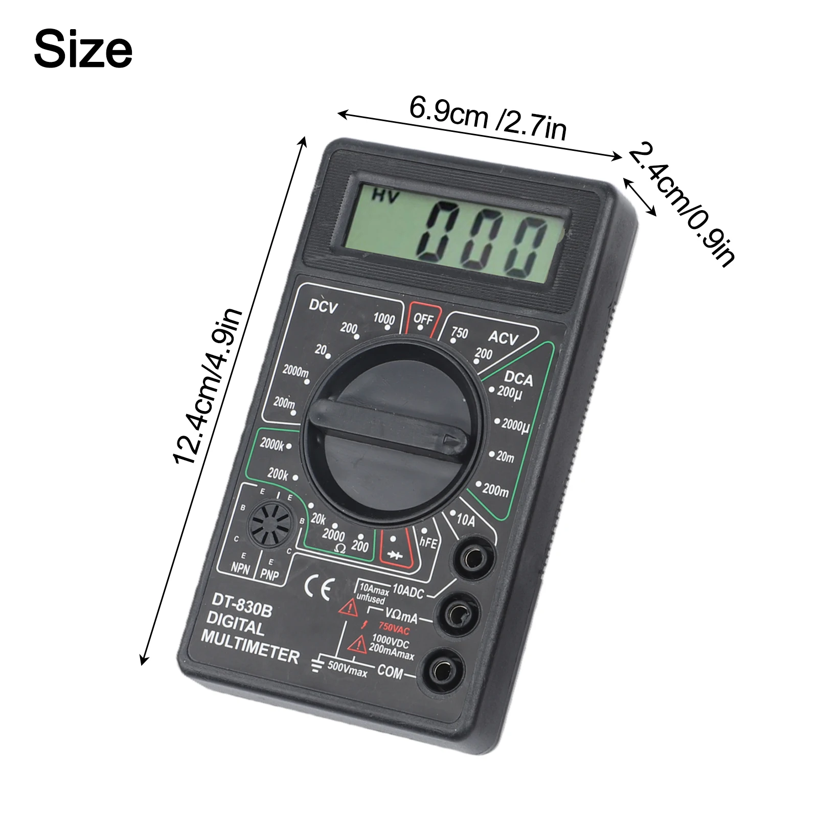 DT830B AC/DC LCD Digital-Multimeter zum Messen elektrischer Größen – Bild 3