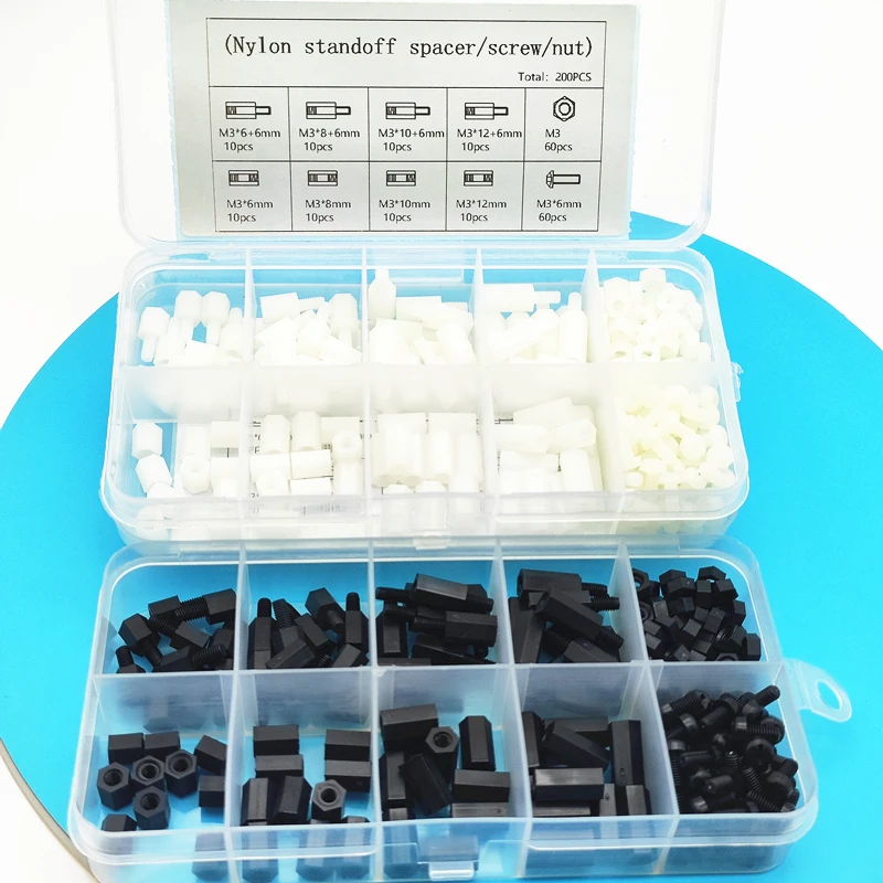 M2 M2.5 M3 M4 Nylon-Abstandshalter-Sets, Säulen für PCB-Motherboard, feste Kunststoff-Abstandsschrauben