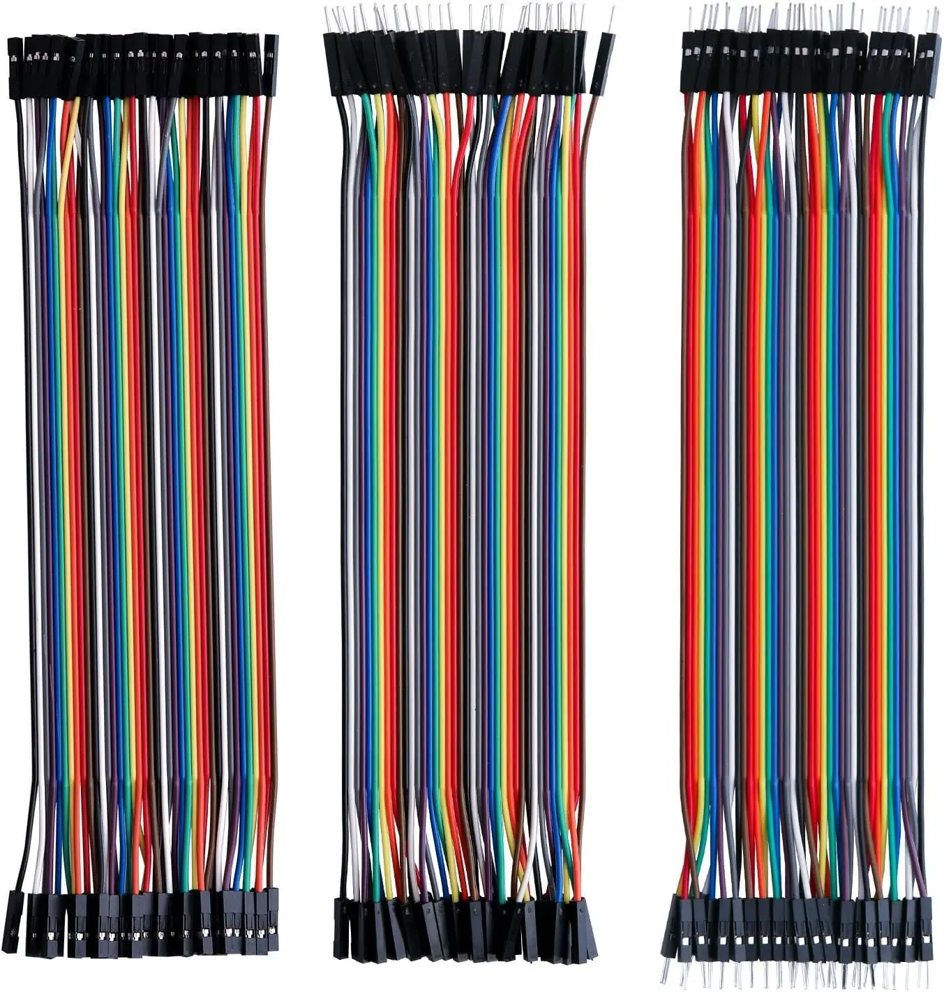 Dupont-Kabel, 40-poliger Überbrückungsdraht, 10 cm/20 cm, Stecker auf Stecker, Stecker auf Buchse (120 Stück)