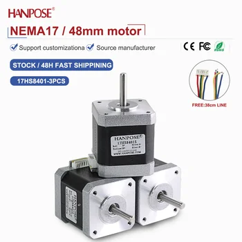 NEMA17 3 Stück 17HS8401 Schrittmotor 3,24V 1,8A Zweiphasig Vierdraht 3D-Druck Zubehör Motor Direktvertrieb vom
