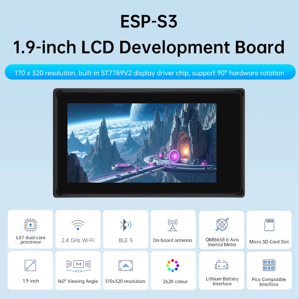 ESP32-S3 1,9 Zoll LCD Touch Screen Wifi Bluetooth-kompatibel – Bild 2