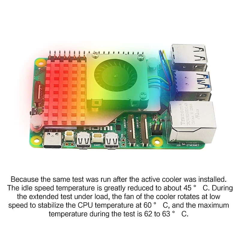 Raspberry Pi 5 Aktiver Kühler, Kupfer/Aluminium-Kühlkörper – Bild 4
