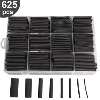 Schrumpfschlauch-Set, Schrumpfschlauch, Drahtwickel, Sortiment für elektrische Kabelhülsen (625 Stück)