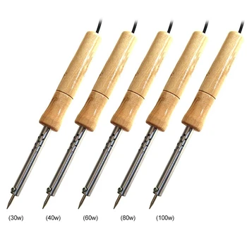 220V Einstellbare Temperatur Elektrische Lötkolben 30W/40W/60W/80W/100W holz Griff Mini Lötkolben Rework