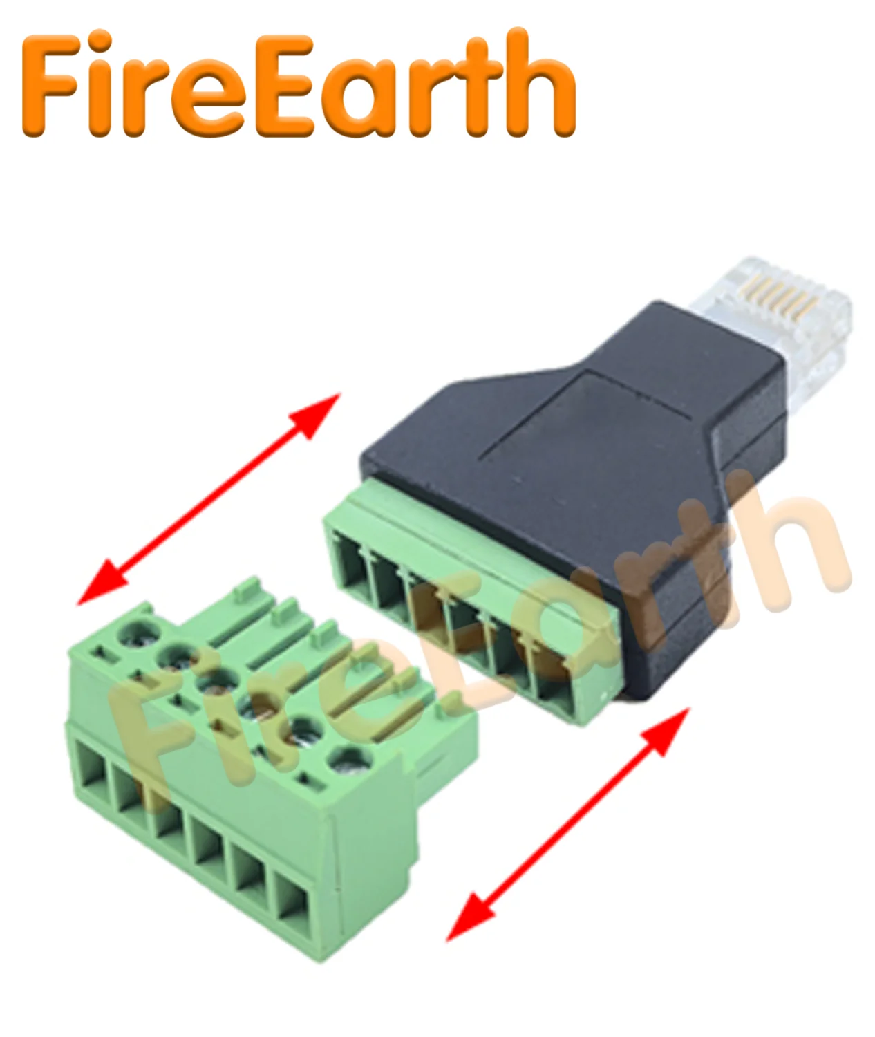 RJ12 6P6C Stecker auf 6Pin Schraubklemmenblock-Adapter RJ11/RJ12 Modularstecker Lötfreie Anschlussplatine