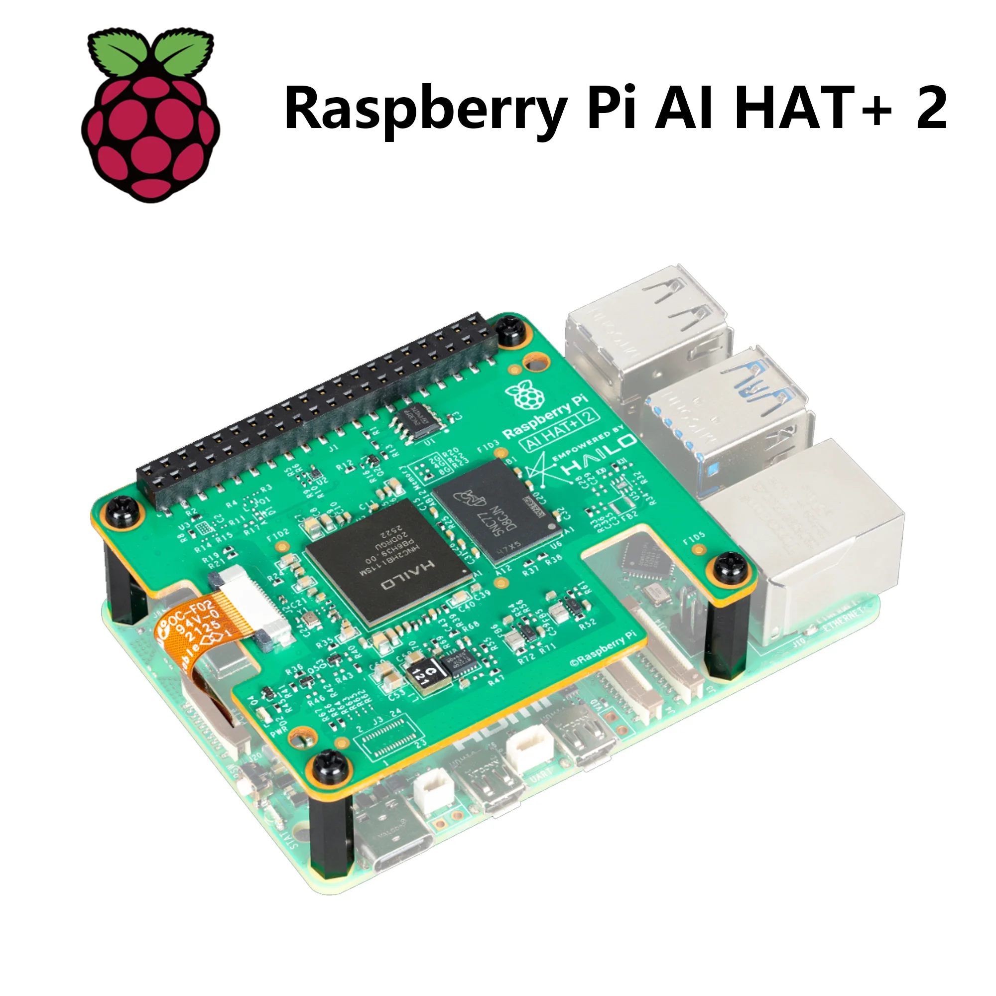 Raspberry Pi AI HAT+ 2 8 GB RAM mit Kühlkörper, Hailo-10H – Bild 2