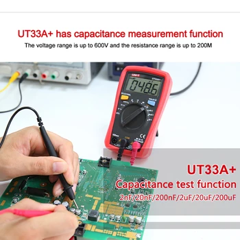 UNI-T Digitalmultimeter UT33D+ UT33C+ UT33B+ UT33A+ Palmgröße Multimeter DC AC Voltmeter Widerstandstester