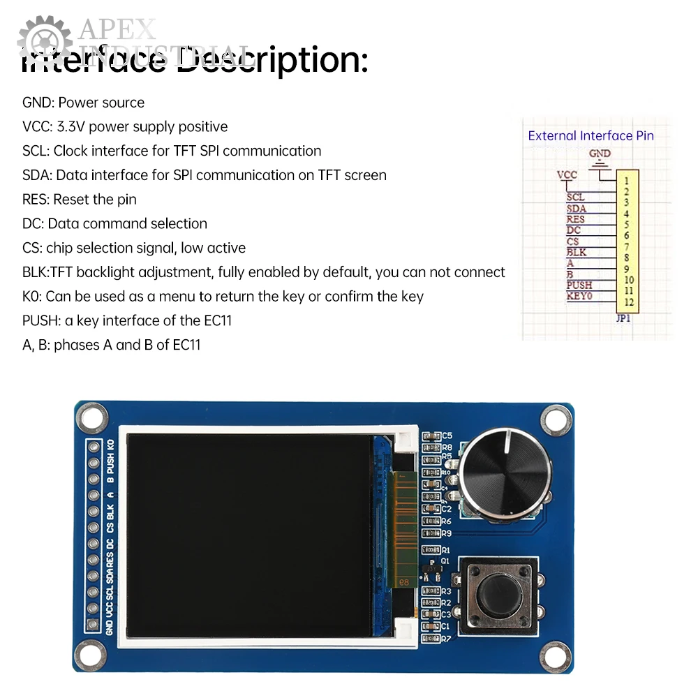 1,8/2,4 Zoll 128x160 320x240 SPI Display Bildschirm TFT Modul mit EC11 – Bild 2