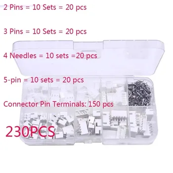 2/3/4/5-poliges Stecker- und Buchsenklemmen-Set, Gehäuse-Pin-Header XH-2.54 (230 Stück)