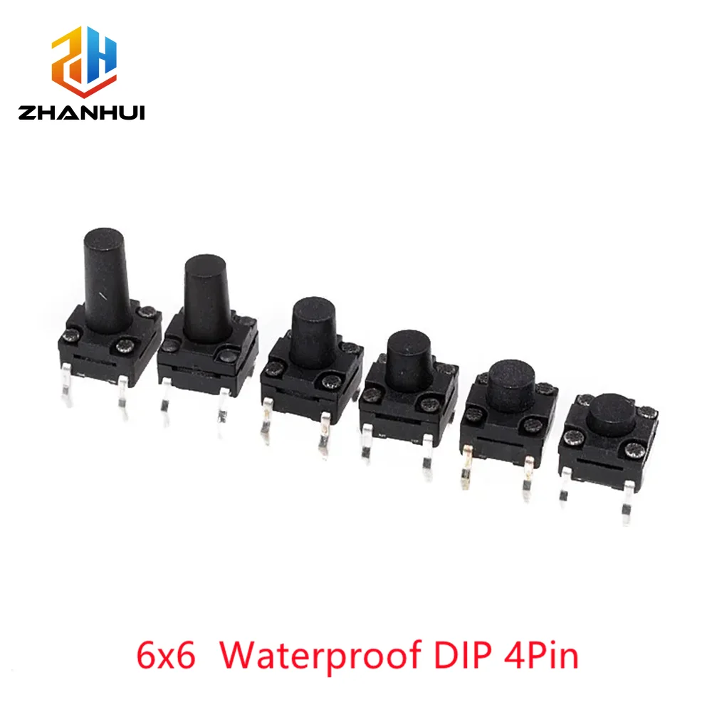6x6mm Taktil-Schalter-Set, 10 Modelle (4,3-13mm) DIP & SMD (100 Stück) – Bild 3