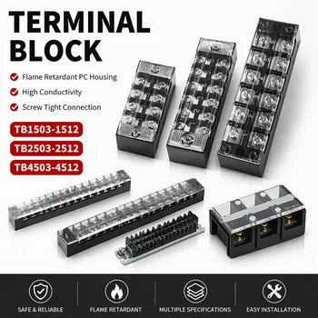 Schraubklemmen-Barrierblockleiste TB1503-1512 TB2503-2512 TB4503-4512 Zweireihiger Kabelverbinder