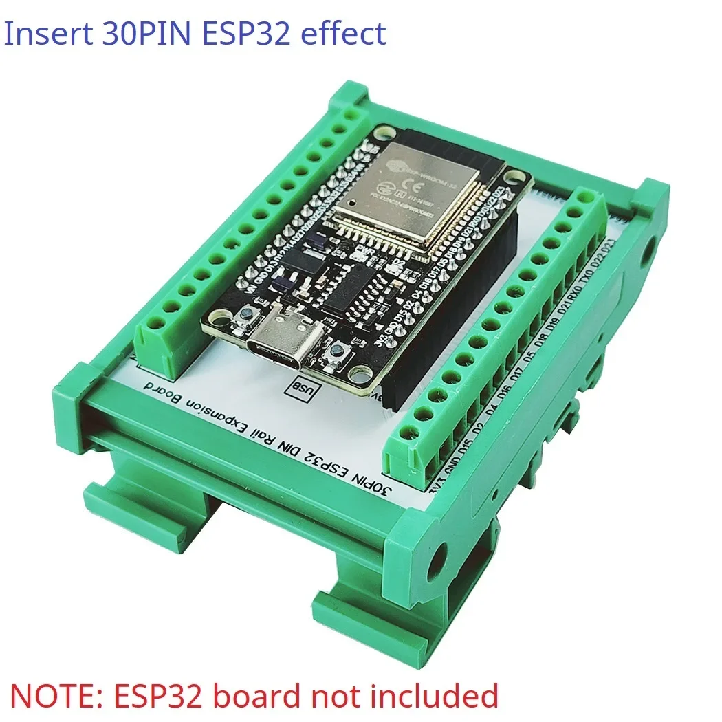 ESP32 DIN-Schienenmontage DIN35 C45 Schienen-Erweiterungsplatine 3,96 Schraubklemmenadapter für Arduino