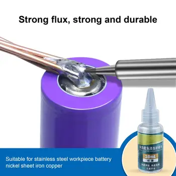 30 ml Flüssiges Lötflussmittel, wasserbasierte Lötflusspaste, effiziente Fusion für Edelstahl, verzinktes