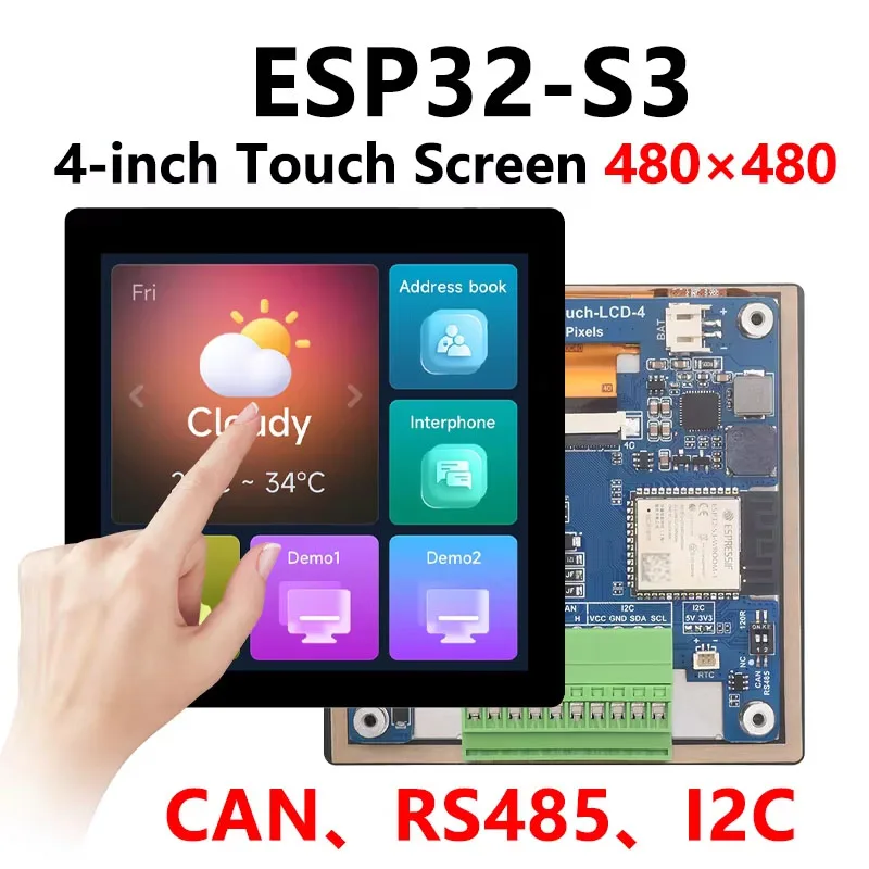 ESP32 S3 4-Zoll-LCD-Entwicklungsplatine 480 x 480 Touchscreen-Display – Bild 2