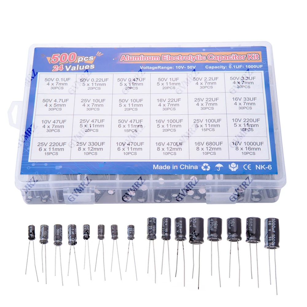 0,1UF-1000UF 24 Werte Aluminium-Elektrolytkondensatoren (500 Stück) – Bild 5