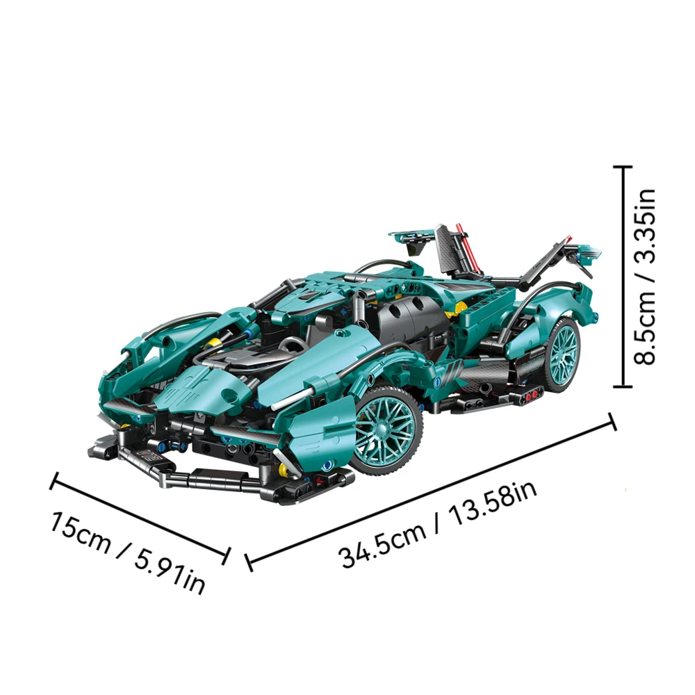 Technisches Rennwagen-Bausteinset V12 Supercar – Bild 6
