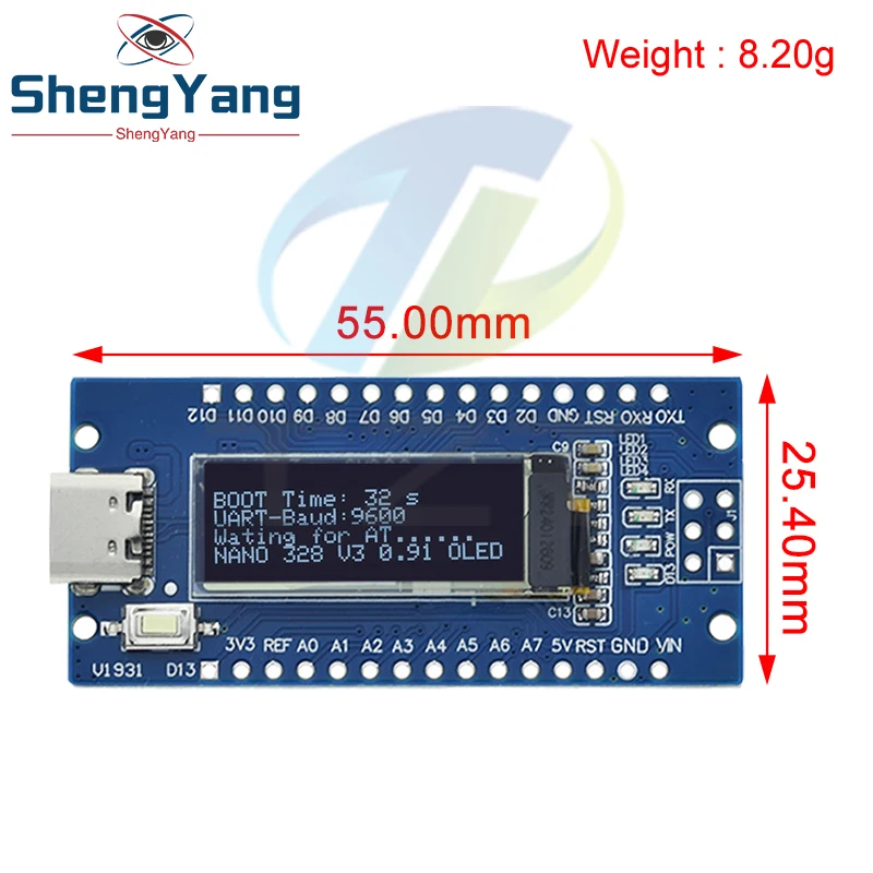 Nano V3.0 Atmega328P Ch340C mit integriertem 0,91-Zoll-OLED-Display – Bild 2
