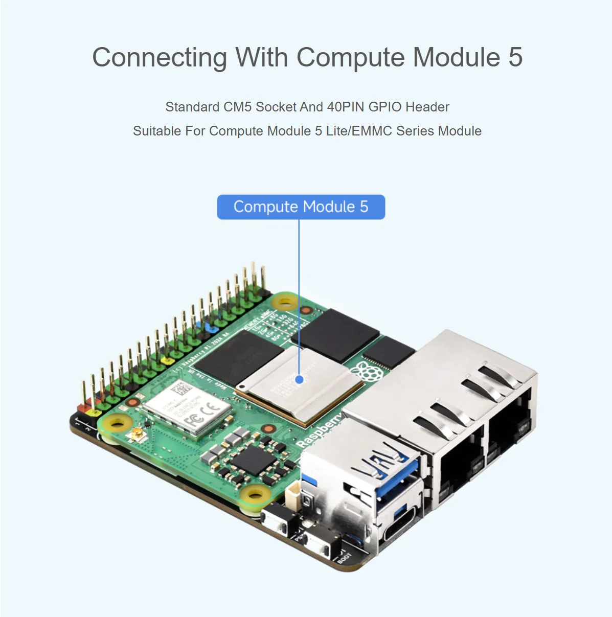 Mini Dual Gigabit Ethernet Basisbord/Mini-Computer-Kit für Raspberry – Bild 2