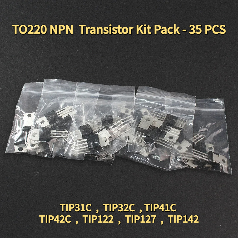 Transistor Kit TIP31C TIP32C TIP41C TIP42C TIP122 TIP127 TIP142 TO220 NPN Mosfet Sortiment (35 Stück)