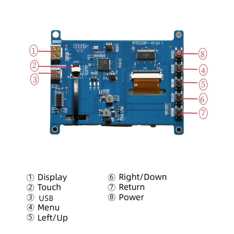 4,3 Zoll Raspberry Pi HDMI-Bildschirm mit Kapazitivem Touchscreen – Bild 4