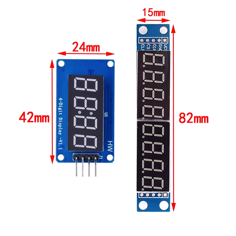 TM1637 4 Bits MAX7219 8-Bit-Digital-LED-Anzeigemodul 7 Segment 0,36 – Bild 2