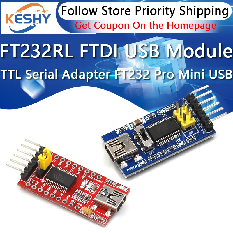 FT232RL FTDI USB 3,3 V 5,5 V zu TTL Serielles Adaptermodul für Arduino FT232 Pro Mini USB ZU TTL 232