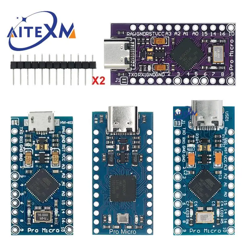 MICRO/MINI/TYPE-C USB ATMEGA32U4 Modul 5V 16MHz Board Für Arduino ATMEGA32U4-AU/MU Controller Pro-Micro