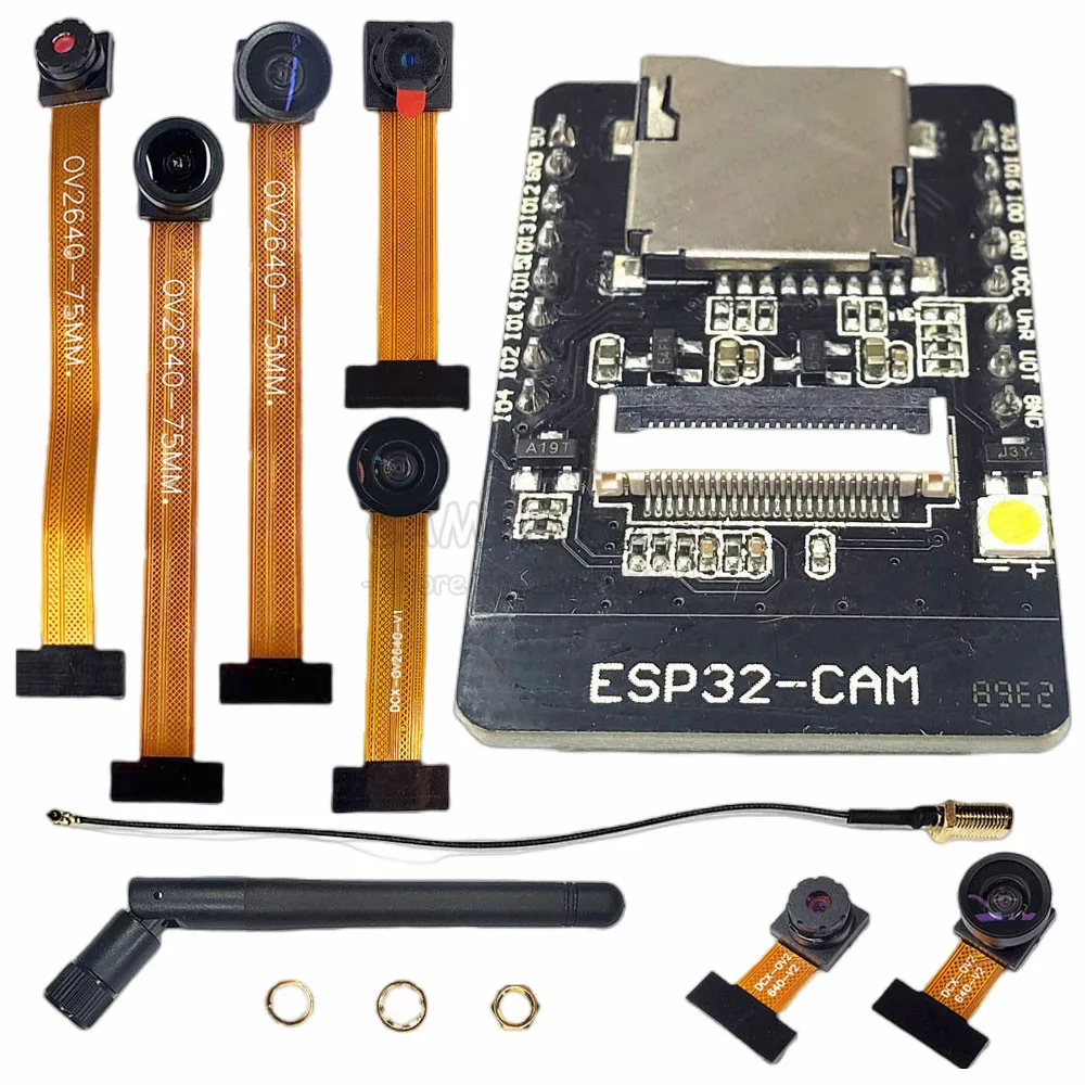 ESP32 CAM mit OV2640 Kameramodul-Kit 2,4 G WLAN-Bluetooth-Modul WIFI 3 dBi Antenne 66 120 160 Grad 650 nm 850