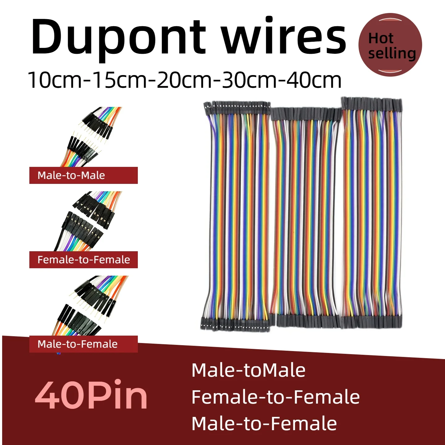 Dupont Line 10 cm 20 cm 30 cm 40 Pin Stecker auf Stecker + Stecker – Bild 4
