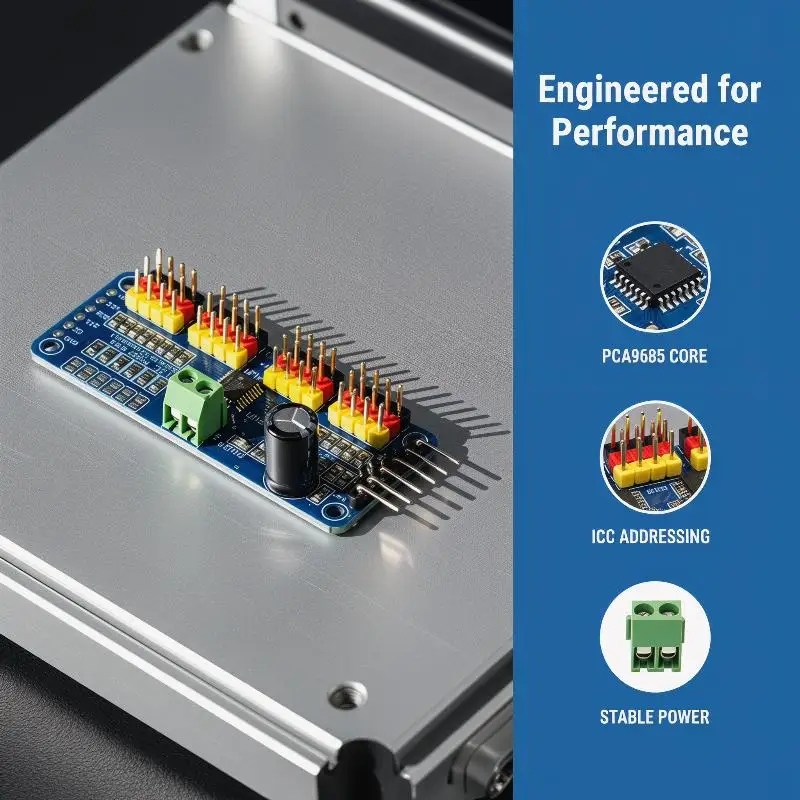 16-Kanal-PWM-Servo-Antriebsplatine Roboter-Controller IIC-Schnittstellen-Treibermodul PCA9685 für Raspberry Pi