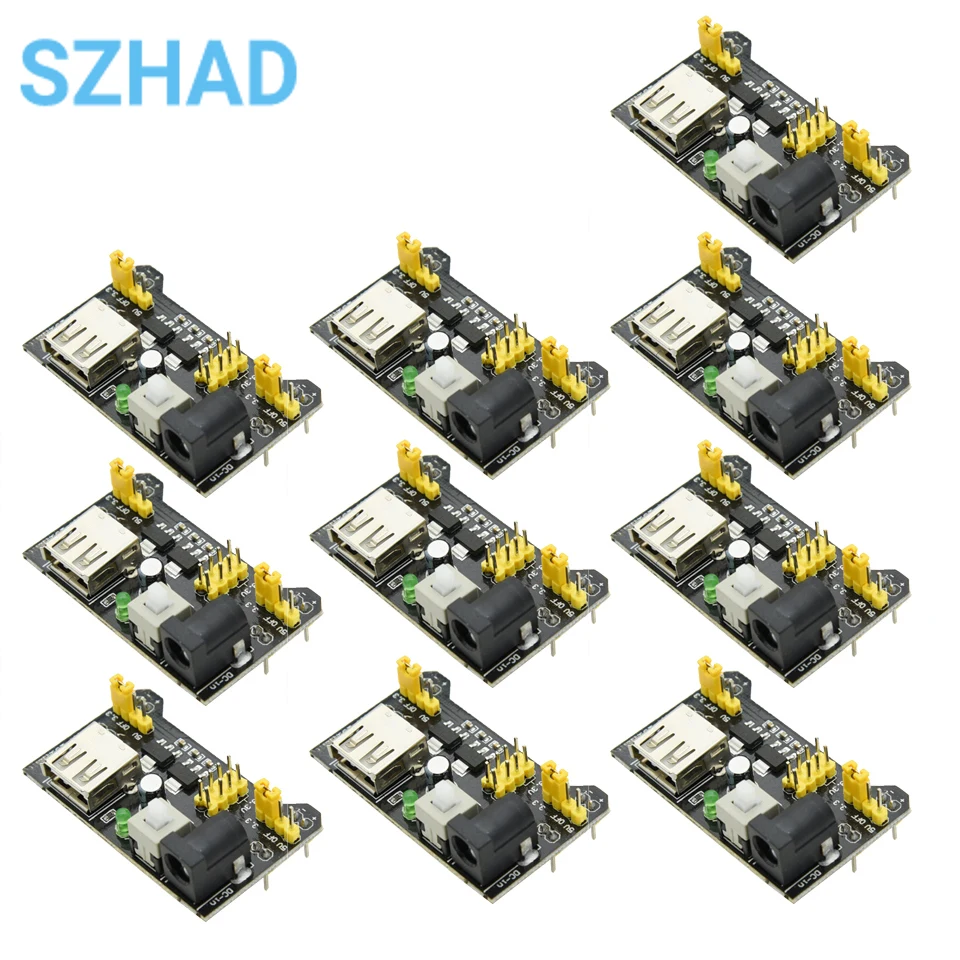 Mb102 löt freies Steck brett Netzteil modul 3,3 V/5V DIY Kit Teile für Arduino (10 Stück)