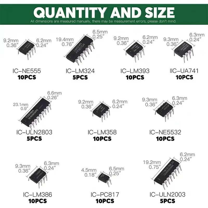 Integriertes Schaltkreis-Chip-Kit, 10 Spezifikationen (85 Stück) – Bild 2