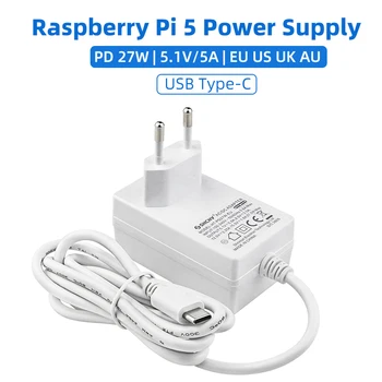 PD 27W USB-C Netzteil 5V 5A Typ-C Schnittstelle EU US UK AU Stecker Netzadapter Ladegerät für Raspberry Pi 5