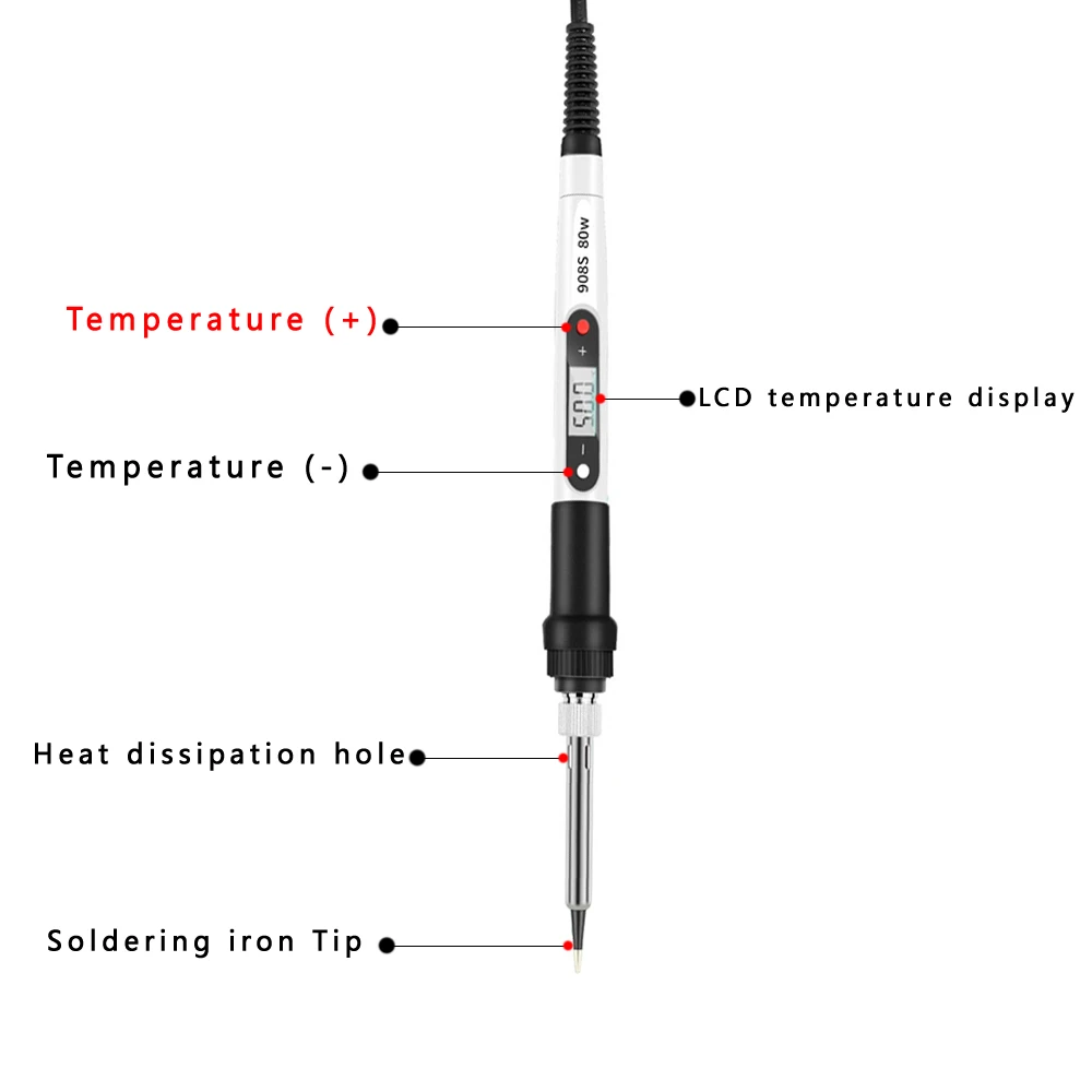 80W Einstellbare Temperatur Interner Heizmechanismus Digitaler – Bild 2