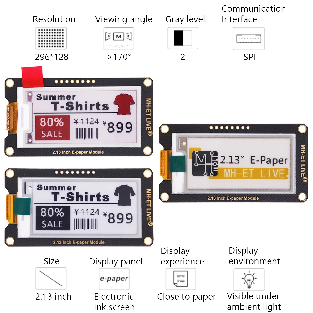 2.9 "2,9 Inch Epaper Modul E-papier E-Tinte EInk Display Bildschirm – Bild 3